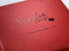 Black Foil Logo onto Pearl Red Gift Box Lid from Foldabox USA