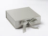 Silver Medium Slot Gift Box with changeable ribbon and magnetic closures