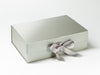 A4 Silver Folding Gift Box with Changeable Ribbon and Magnetic Closure from Foldabox