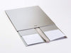 Silver XL Deep Folding Gift Box Supplied Flat with Ribbon