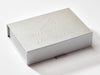 Silver Gray A6 Shallow Gift Box with Custom Debossed Logo