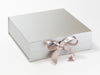 Example of Silver Merry Christmas Recycled Satin Ribbon Featured on Silver Large Gift Box