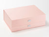 Example Of Silver Slot Decal Labels Featured on Pale Pink A4 Deep Gift Box