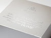 Silver Gift Box Featuring Tone on Tone Custom Silver Foil Logo