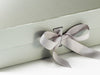 Silver Gray A4 Deep Folding Gift Box Sample Changeable Ribbon Detail