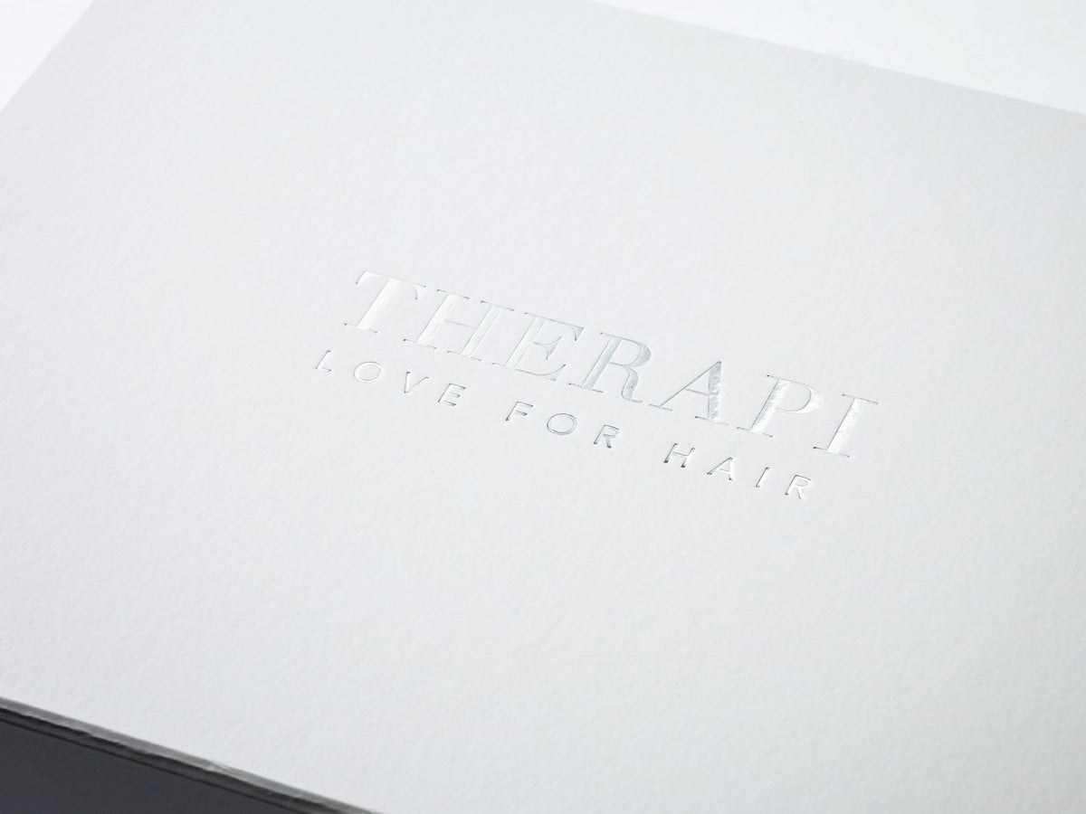 White Folding Gift Box with Custom Printed Silver Foil Logo to Lid