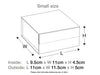 Small Red Folding Gift Box Size Line Drawing in Centimeters