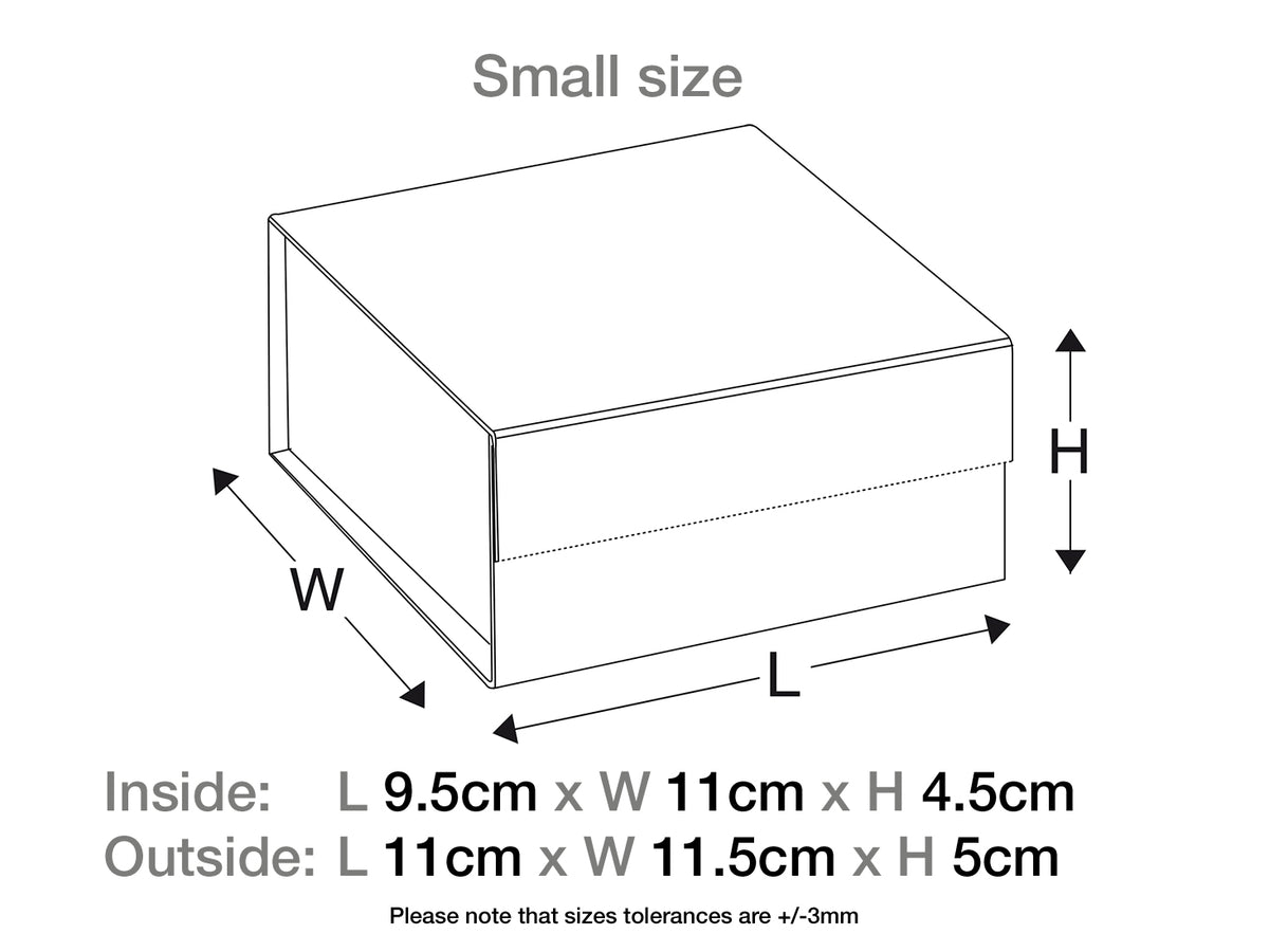 Small Red Folding Gift Box Size Line Drawing in Centimeters