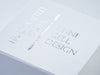 White Folding Gift Box with Custom Silver Foil Logo to Lid