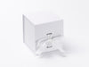 Small White Cube Folding Gift Boxes with Changeable Ribbon