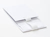 White Small Folding Gift Box with Magnetic Closure and Fixed Ribbon Supplied Flat