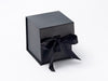 Sample Small Black Cube Gift Box with changeable ribbon from Foldabox USA