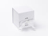 White Small Cube Gift Box with Changeable Ribbon. Ideal for Candle Packaging from Foldabox USA