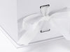 Sample White Small Cube Gift Box with changeable ribbon from Foldabox USA
