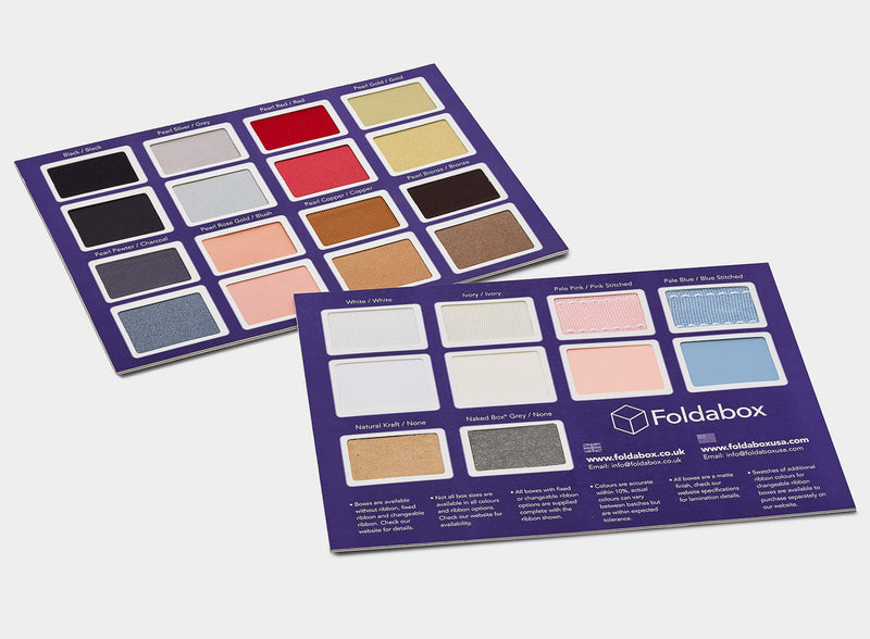 Swatch Card Showing Gift Box Colors | Foldabox USA - FoldaBox USA