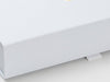 White A4 Shallow Gift Box Front Flap and Ribbon Tab Loop Detail