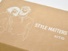 Natural Brown Kraft Foldable Gift Box with Custom White Printed Design