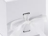 Large White Cube Gift Box with Slots and Ribbon Detail