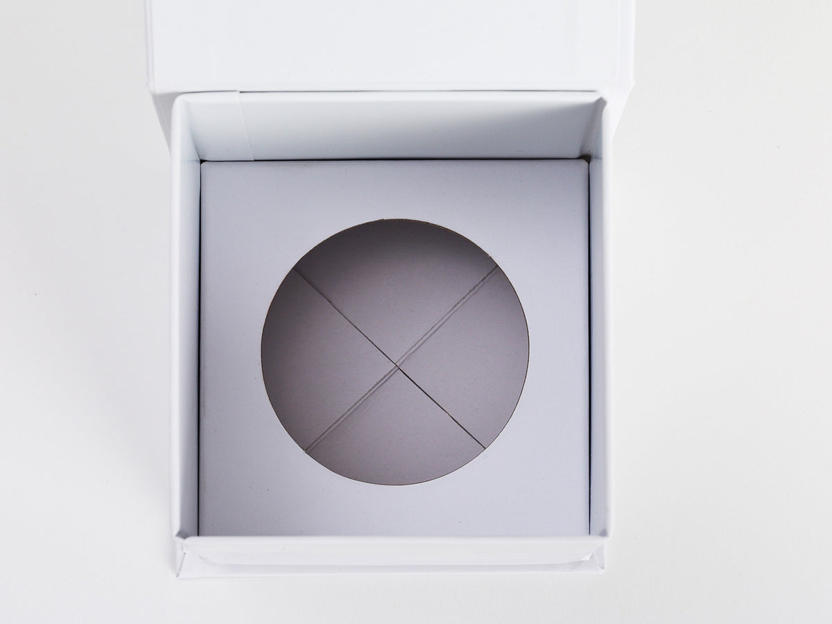 White Small Gift Box Showing Insert Assembled from Foldabox USA