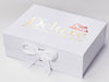 White Gift Box Featured with 2 Colour Custom Foil Logo