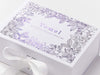 Custom urple Foil Design to Lid of White Gift Box Example