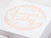 White Small Gift Box with Custom Rose Gold Foil Logo