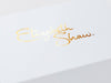 White Luxury Gift Box with Custom Gold Foil Logo to Lid from Foldabox