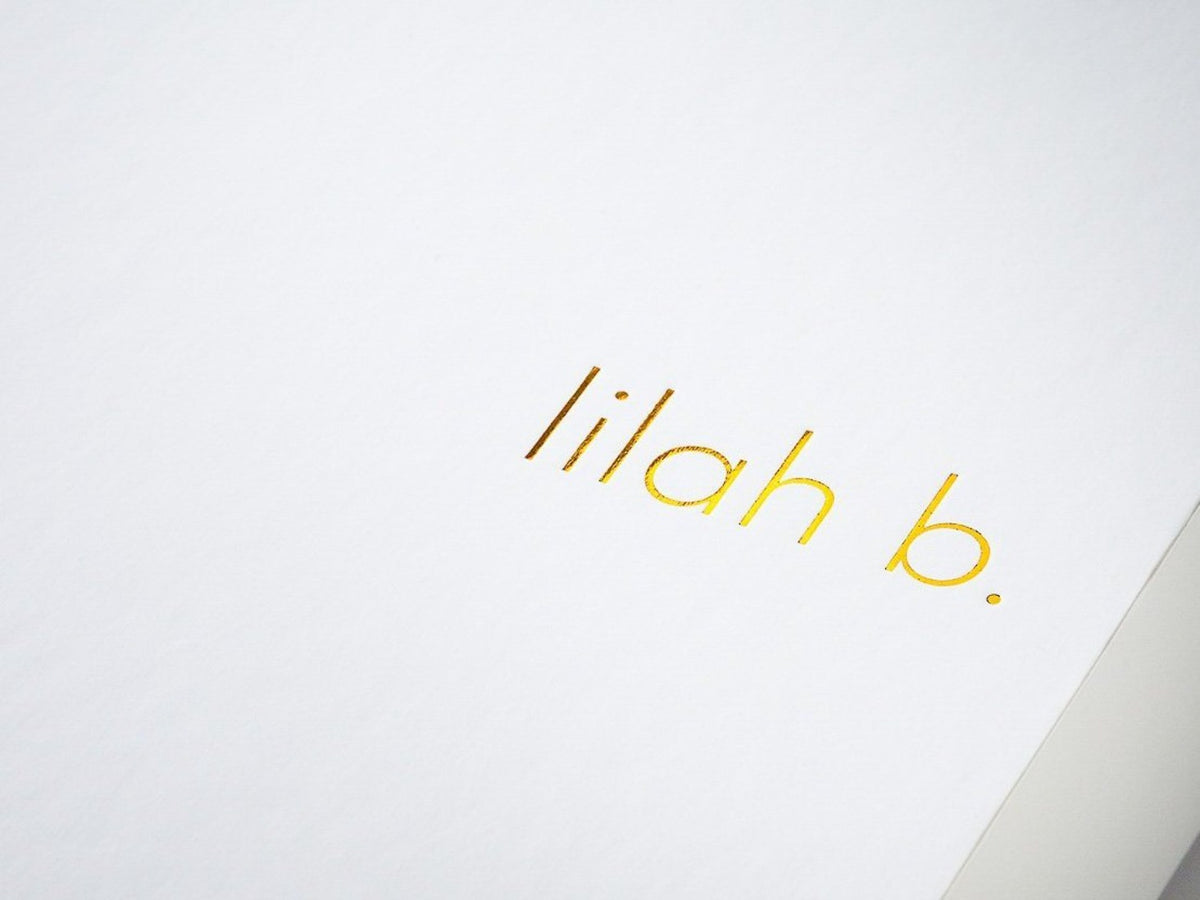 White Gift Box with Custom Printed Gold Foil Logo from Foldabox USA