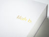 White Luxury Folding Medium Gift Box with Custom Gold Foil  Logo