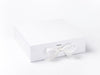 Large White Foldable Gift Box with changeable ribbon
