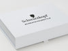 White Luxury Gift Box with Black Custom Printed Logo to Lid