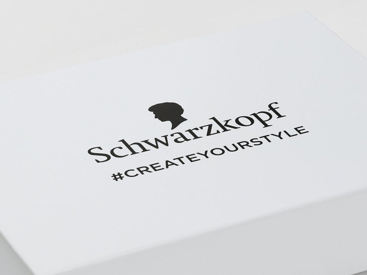 White Gift Box with Custom Black Printed Logo to Lid