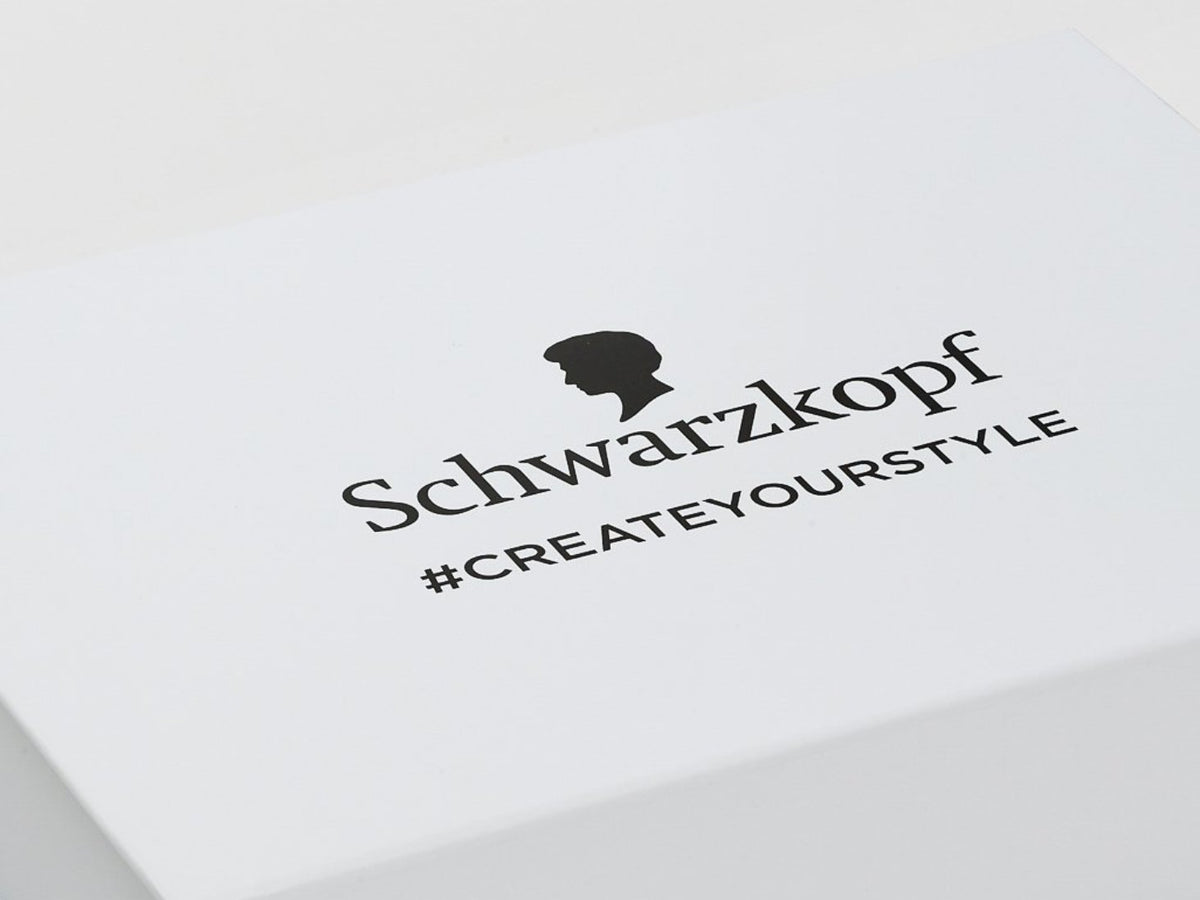 White Folding Gift Box with Custom Printed Black Logo to Outside Lid