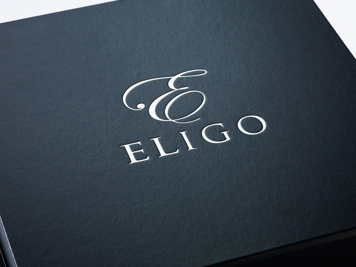 Black Folding Gift Box with Custom Printed White Logo to Lid