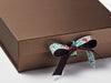 Festive Robin Ribbon Featured  as a Double Bow on Bronze Gift Box