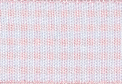 Pink and White Gingham Check Ribbon for Slot Gift Boxes