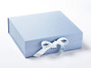 Example of It's a Boy and White Ribbon Double Bow Featured on Pale Blue Large Gift Box